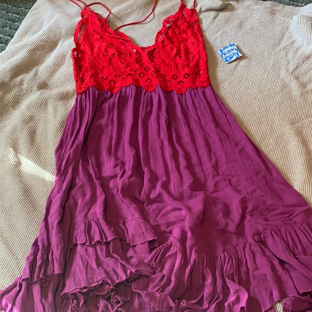 Lipstick combo free people trendy Adella dress
